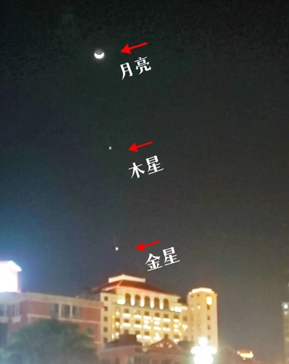 好运征兆，全国多地现“三星连珠”天象